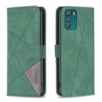 For Motorola Moto G42 4G Magnetic Buckle Rhombus Texture Leather Phone Case(Green)