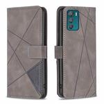 For Motorola Moto G42 4G Magnetic Buckle Rhombus Texture Leather Phone Case(Grey)