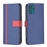 For Motorola Moto G42 4G BF13 Color Matching Cross Texture Leather Phone Case(Blue)