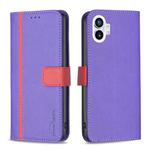 For Nothing Phone 1 BF13 Color Matching Cross Texture Leather Phone Case(Purple)
