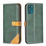 For Motorola Moto G42 4G Color Matching Double Sewing Thread Leather Phone Case(Green)