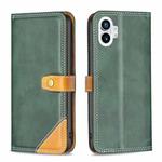 For Nothing Phone 1 Color Matching Double Sewing Thread Leather Phone Case(Green)