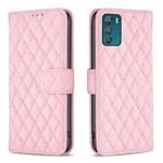 For Motorola Moto G42 4G Diamond Lattice Wallet Leather Flip Phone Case(Pink)