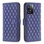 For OPPO A57 4G Diamond Lattice Wallet Leather Flip Phone Case(Blue)