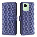 For Realme C30 Diamond Lattice Wallet Leather Flip Phone Case(Blue)