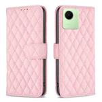 For Realme C30 Diamond Lattice Wallet Leather Flip Phone Case(Pink)