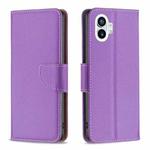 For Nothing Phone 1 Litchi Texture Pure Color Leather Phone Case(Purple)