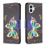 For Nothing Phone 1 Colored Drawing Leather Phone Case(Big Butterfly)