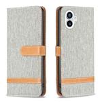 For Nothing Phone 1 Color Matching Denim Texture Leather Phone Case(Grey)