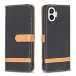 For Nothing Phone 1 Color Matching Denim Texture Leather Phone Case(Black)