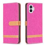 For Nothing Phone 1 Color Matching Denim Texture Leather Phone Case(Rose Red)