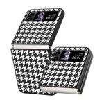 For Samsung Galaxy Z Flip4 Leather Shockproof Protective Phone Case(Black White Star Texture)