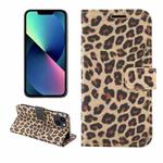 For iPhone 14 Leopard Pattern Horizontal Flip Leather Phone Case (Yellow)