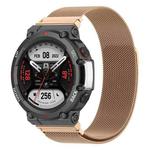 For Huami Amazfit T-Rex 2 Milan Stainless Steel Watch Band(Rose Gold)