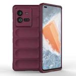 For vivo iQOO 10 Pro 5G Magic Shield TPU + Flannel Phone Case(Wine Red)