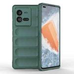 For vivo iQOO 10 Pro 5G Magic Shield TPU + Flannel Phone Case(Dark Green)