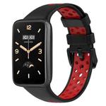 For Xiaomi Mi Band 7 Pro Two-Color Breathable Silicone Watch Band(Black+Red)