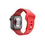 Wavy Silicone Watch Strap For Apple Watch Series 8&7 41mm / SE 2&6&SE&5&4 40mm / 3&2&1 38mm(Red)