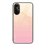 For Huawei nova 8 Pro 5G Gradient Color Glass Case(Yellow Pink)