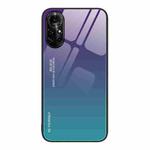 For Huawei nova 8 Pro 5G Gradient Color Glass Case(Aurora Blue)