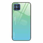 For Huawei nova 8 SE Gradient Color Glass Case(Green Cyan)