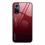 For Huawei nova 9 Gradient Color Glass Case(Red Black)