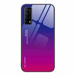 For Huawei Enjoy 20 SE Gradient Color Glass Case(Purple Red)