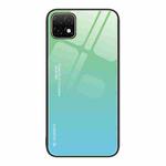 For Huawei Enjoy 20 5G Gradient Color Glass Case(Green Cyan)
