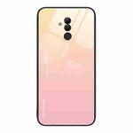 For Huawei Maimang 7 Gradient Color Glass Case(Yellow Pink)