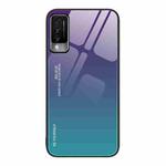 For Huawei Maimang 10 Gradient Color Glass Case(Aurora Blue)