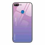 For Honor 9 Lite Gradient Color Glass Phone Case(Pink Purple)