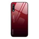 For Honor 9X Gradient Color Glass Phone Case(Red Black)