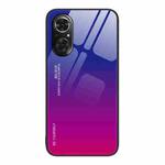For Honor 50 SE Gradient Color Glass Phone Case(Purple Red)