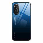 For Honor 50 SE Gradient Color Glass Phone Case(Blue Black)