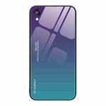 For Honor Play 3e Gradient Color Glass Phone Case(Aurora Blue)