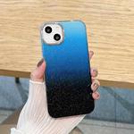 For iPhone 13 mini Glitter Gradient TPU Phone Case (Black Light Blue)