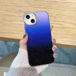 For iPhone 12 Pro Max Glitter Gradient TPU Phone Case(Black Blue)