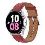 For Samsung Galaxy Watch 5 44mm Premium Leather Watch Band(Red)