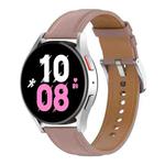 For Samsung Galaxy Watch 5 44mm Premium Leather Watch Band(Dark Pink)