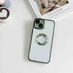 For iPhone 13 Electroplating CD Texture Transparent Case(Dark Green)