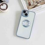 For iPhone 12 Pro Max Electroplating CD Texture Transparent Case(Sierra Blue)