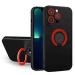 For iPhone 11 Contrast Color TPU Holder Phone Case (Black+Red)