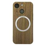 For iPhone 13 Skin Feel Wood Texture MagSafe Magnetic Phone Case(Yellow)
