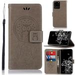 For Galaxy S20 Ultra Wind Chime Owl Embossing Pattern Horizontal Flip Leather Case with Holder & Card Slots & Wallet(Grey)