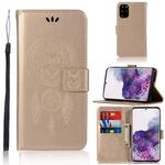 For Galaxy S20+ Wind Chime Owl Embossing Pattern Horizontal Flip Leather Case with Holder & Card Slots & Wallet(Gold)