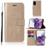 For Galaxy S20 Wind Chime Owl Embossing Pattern Horizontal Flip Leather Case with Holder & Card Slots & Wallet(Gold)