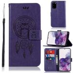 For Galaxy S20 Wind Chime Owl Embossing Pattern Horizontal Flip Leather Case with Holder & Card Slots & Wallet(Purple)