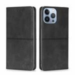 For iPhone 14 Pro Cow Texture Magnetic Leather Phone Case(Black)