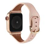 T-shaped Genuine Leather Starry Sky Watch Band For Apple Watch Series 8&7 41mm / SE 2&6&SE&5&4 40mm / 3&2&1 38mm(Pink)