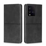 For vivo iQOO 10 Cow Texture Magnetic Leather Phone Case(Black)